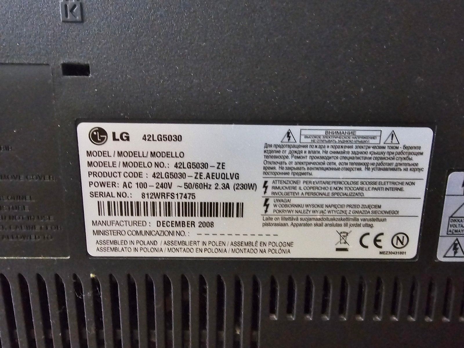 LG 42LG5030 Full HD LCD TV - 106 cm, Gebruikt, 50 Hz, LCD, Ophalen of Verzenden