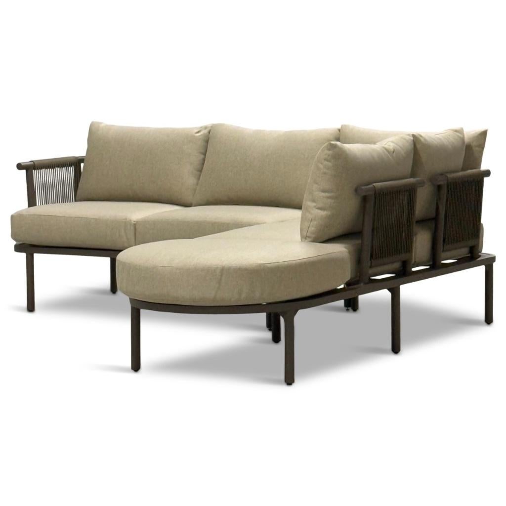 Lounge hoekbank in beige/taupe of Anodic brown, 6 zitplaatsen, Ophalen of Verzenden, Loungeset, Bank