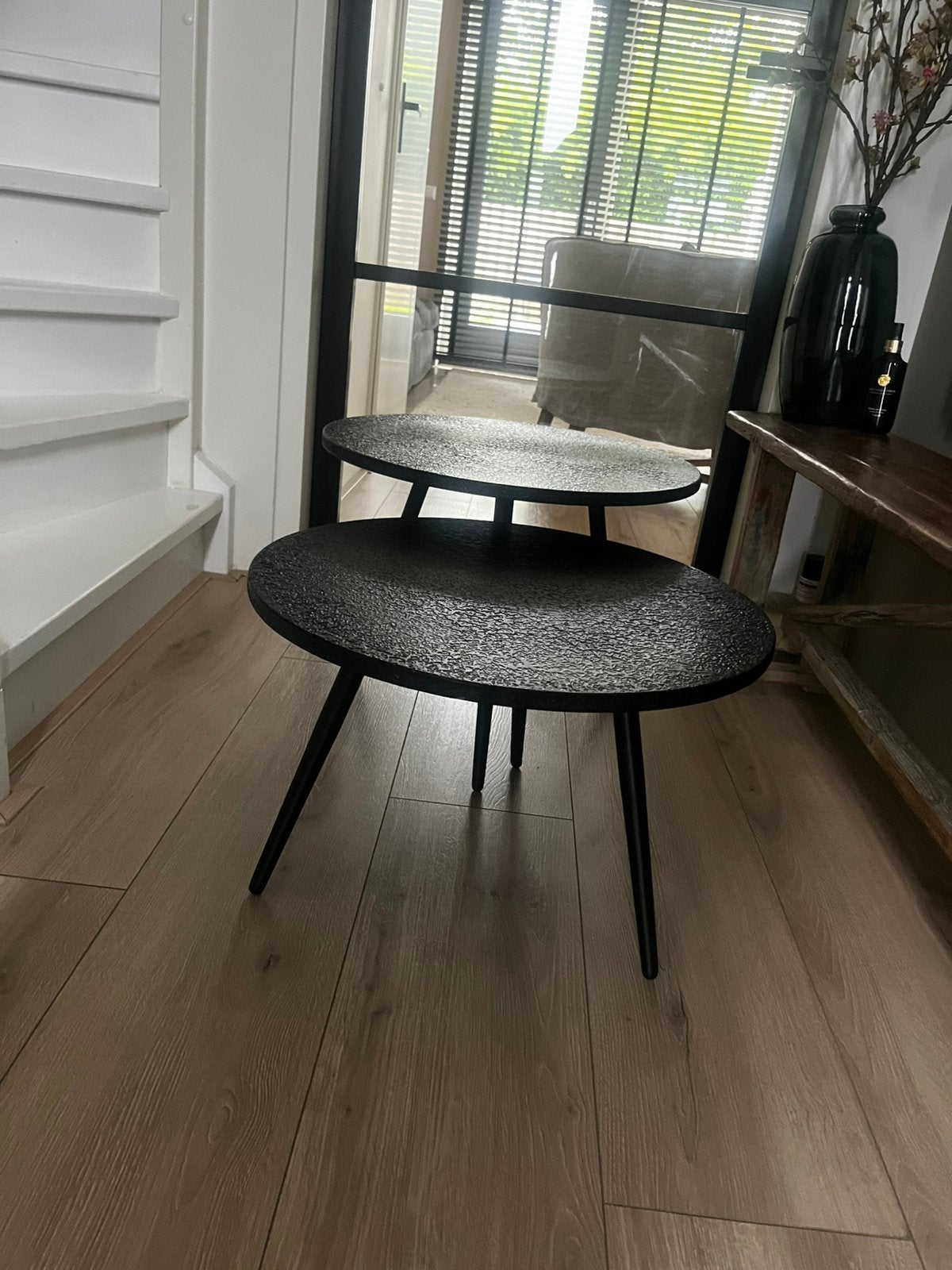 Woood bijzettafels, Minder dan 55 cm, Past in ieder interieur, Rond, Zo goed als nieuw