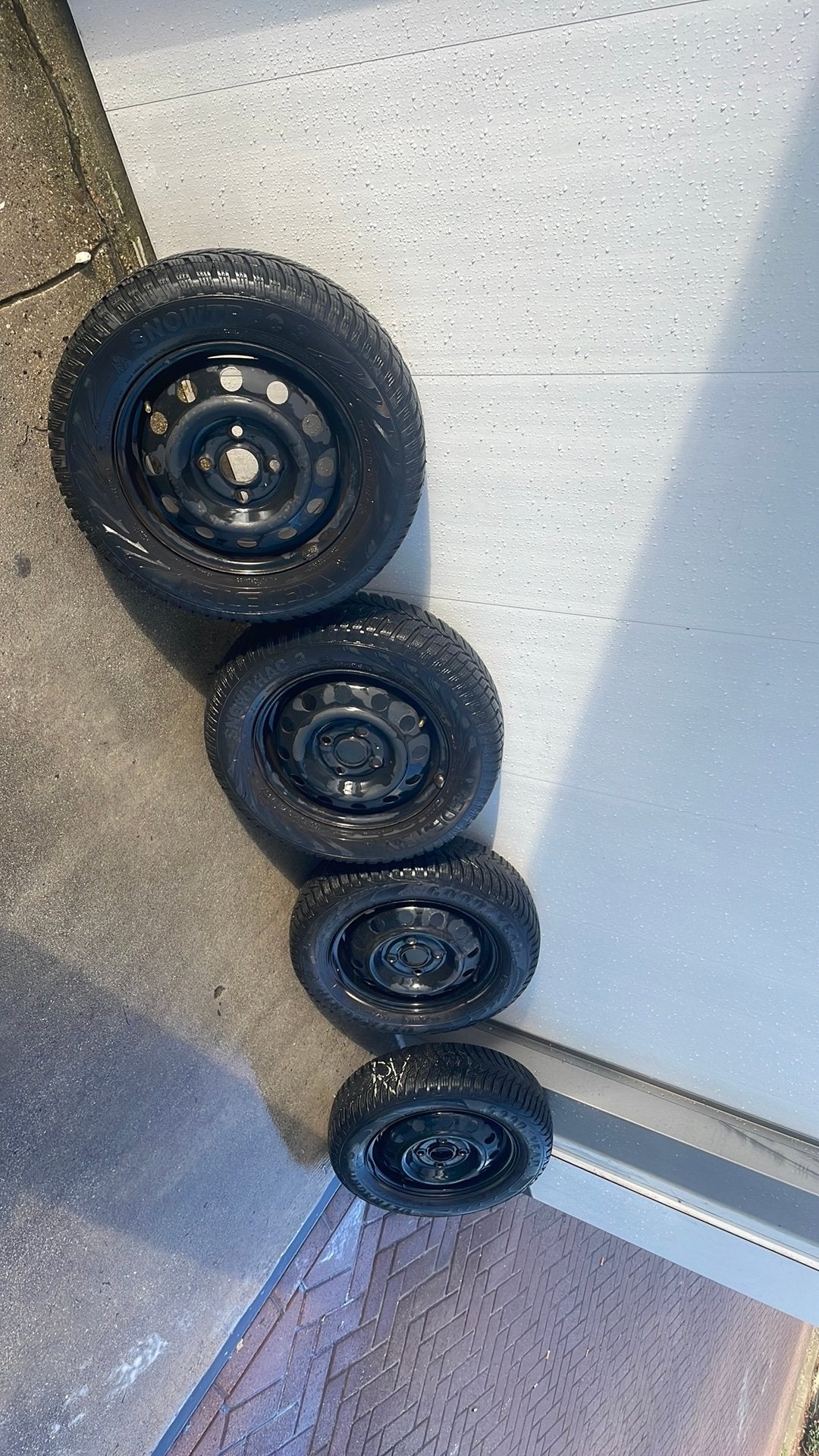 4X100 13 inch stalen velgen winterbanden, Ophalen