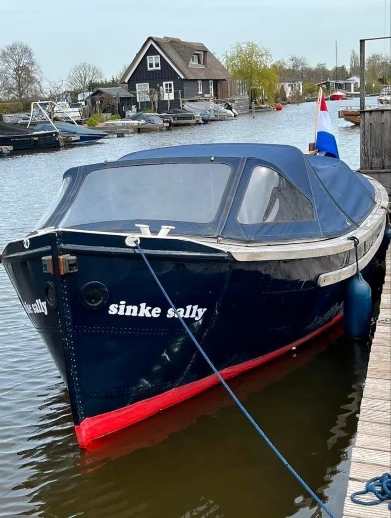 Stalen sloep 8m met Mercedes motor klusproject teak dek, Watersport en Boten, Ophalen, Gebruikt, Staal, Binnenboordmotor