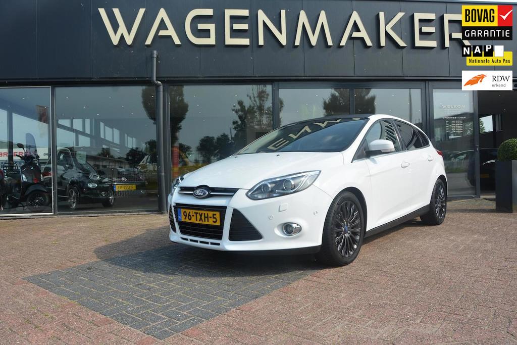 Ford Focus 1.0 EcoBoost Titanium CLIMA|Cruise|NAV|Camera|NAP, Auto's, Euro 5, Gebruikt, 635 kg, Wit