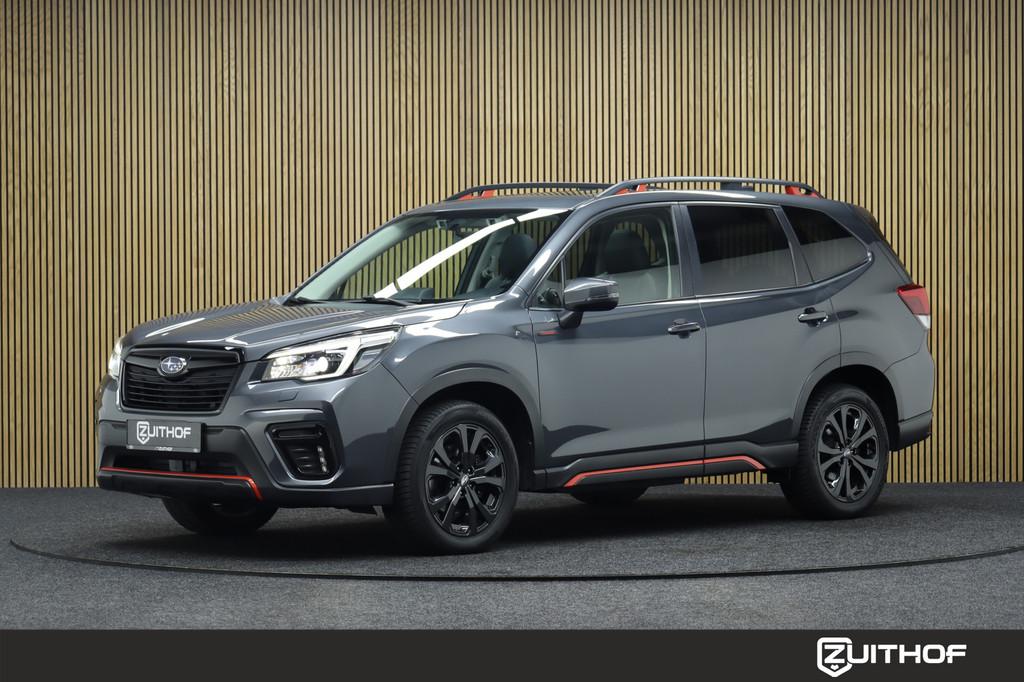 Subaru Forester 2.0i e-BOXER Sport AWD | Elek. Glazen Panora, 12 maanden, Zwart, 4 cilinders, Leder en Stof