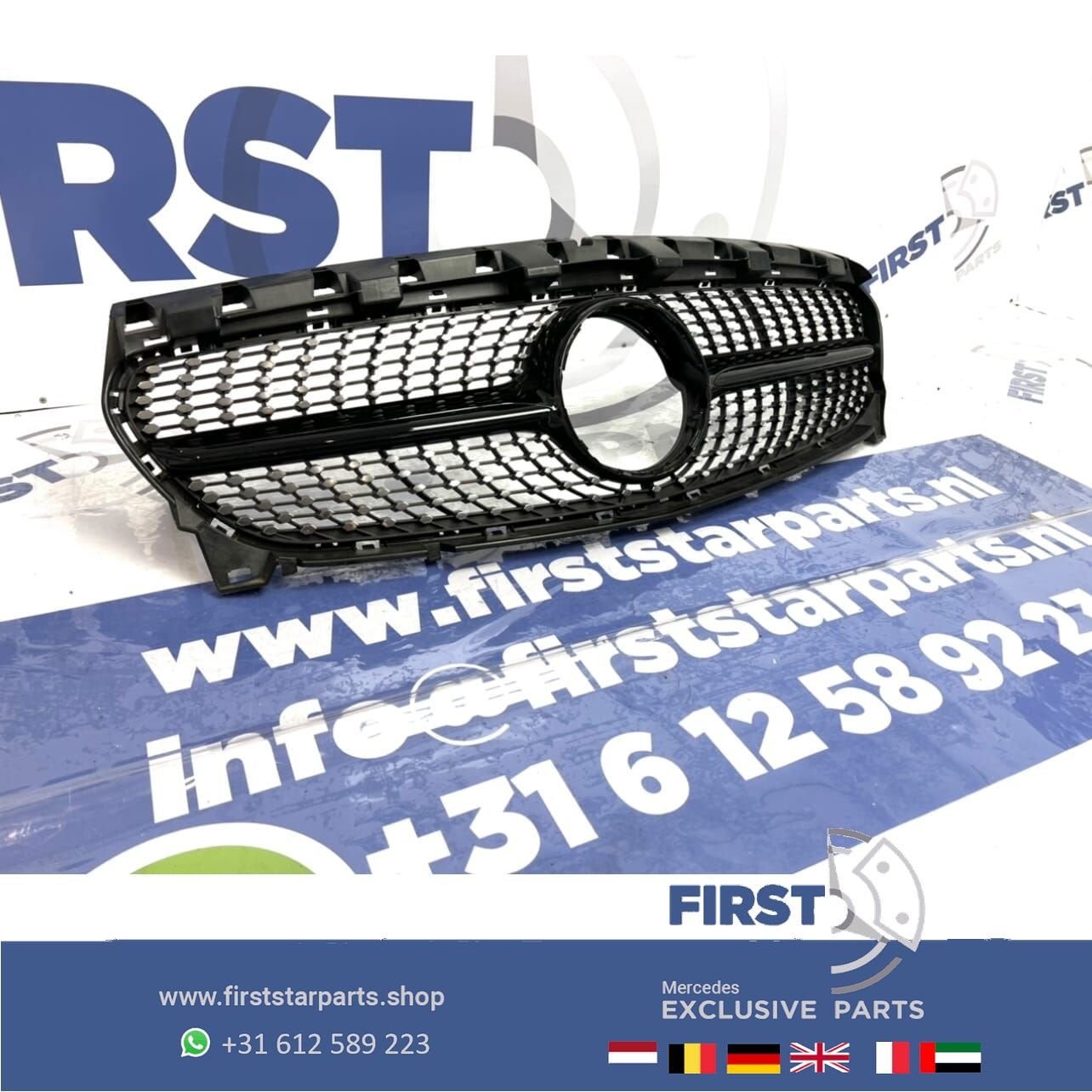 W117 C117 X117 CLA DIAMOND GRIL ZWART Mercedes A1178881160 O, Gebruikt, -, Ophalen of Verzenden, -