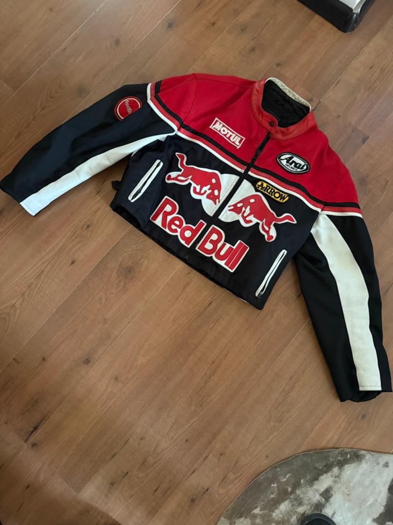 Red Bull Vintage motor Jacket Genuine Leather Mint, Motoren, Kleding | Motorkleding, Ophalen of Verzenden, Tweedehands, Heren