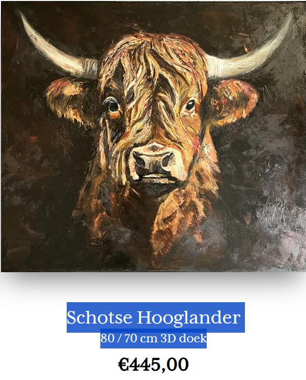 Schotse Hooglander Schilderij, Ophalen of Verzenden