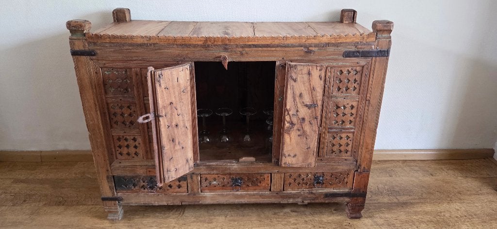 Rustieke houten dressoirkast / opbergkast – landelijk, Huis en Inrichting, Ophalen, Gebruikt, Minder dan 100 cm, 25 tot 50 cm
