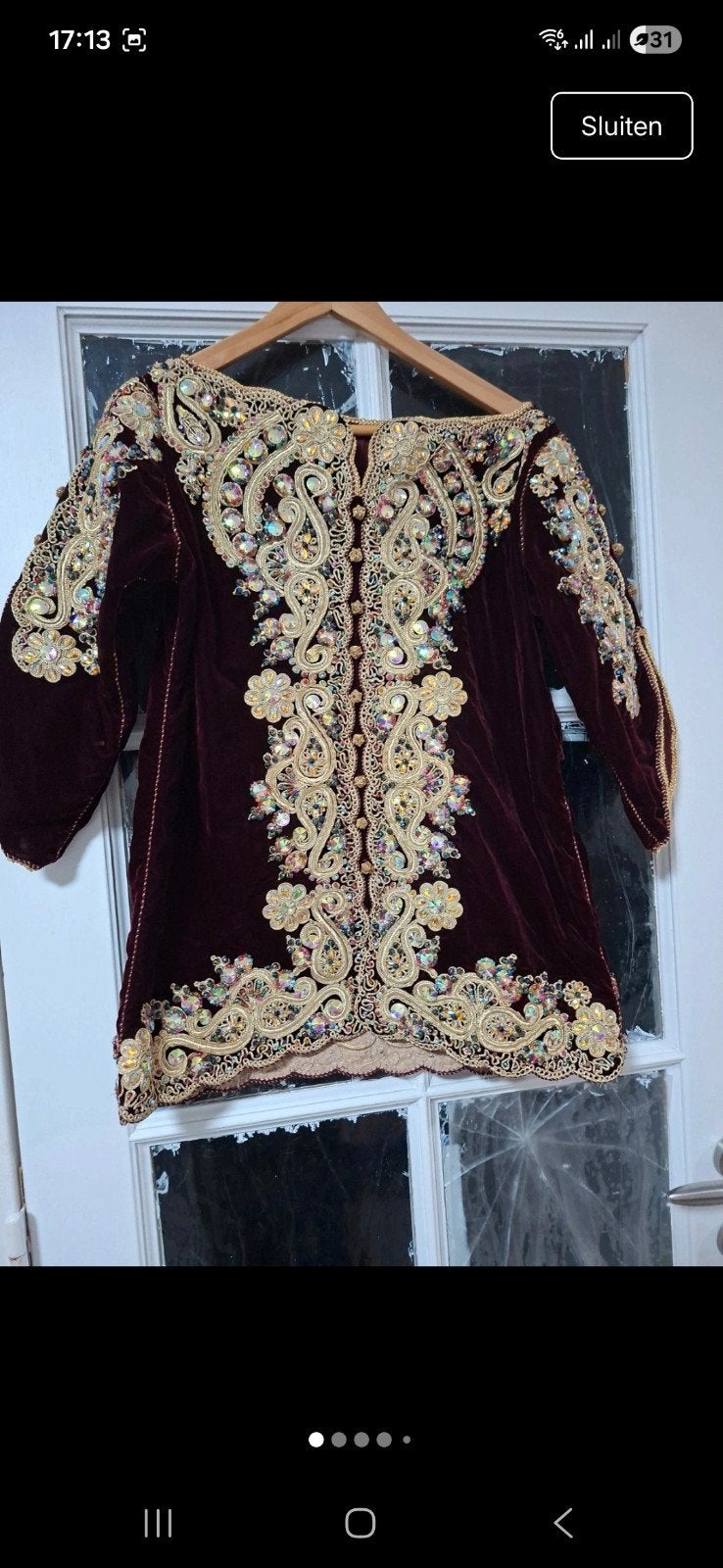 Prachtige Marokkaanse Takshita/Kaftan - Gedragen, Maat 38/40 (M), Overige typen, Ophalen of Verzenden, Onbekend