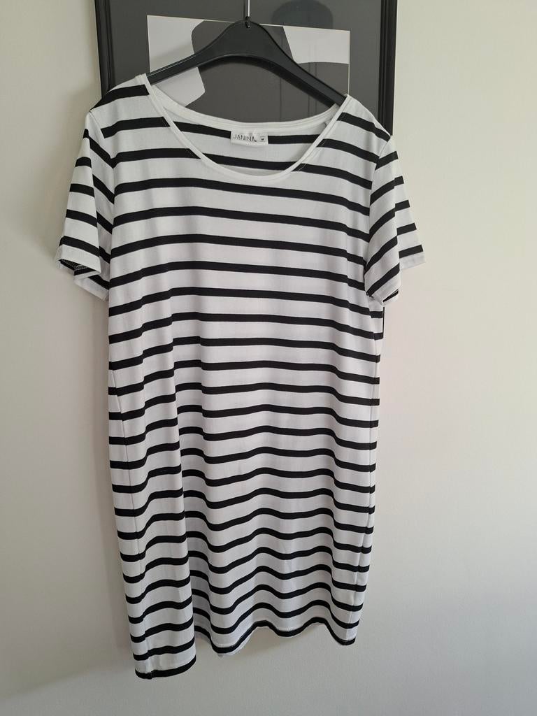 Janina gestreept jurkje - Zwart/Wit (nieuw), Kleding | Dames, Maat 38/40 (M), Zwart, Nieuw, Ophalen of Verzenden