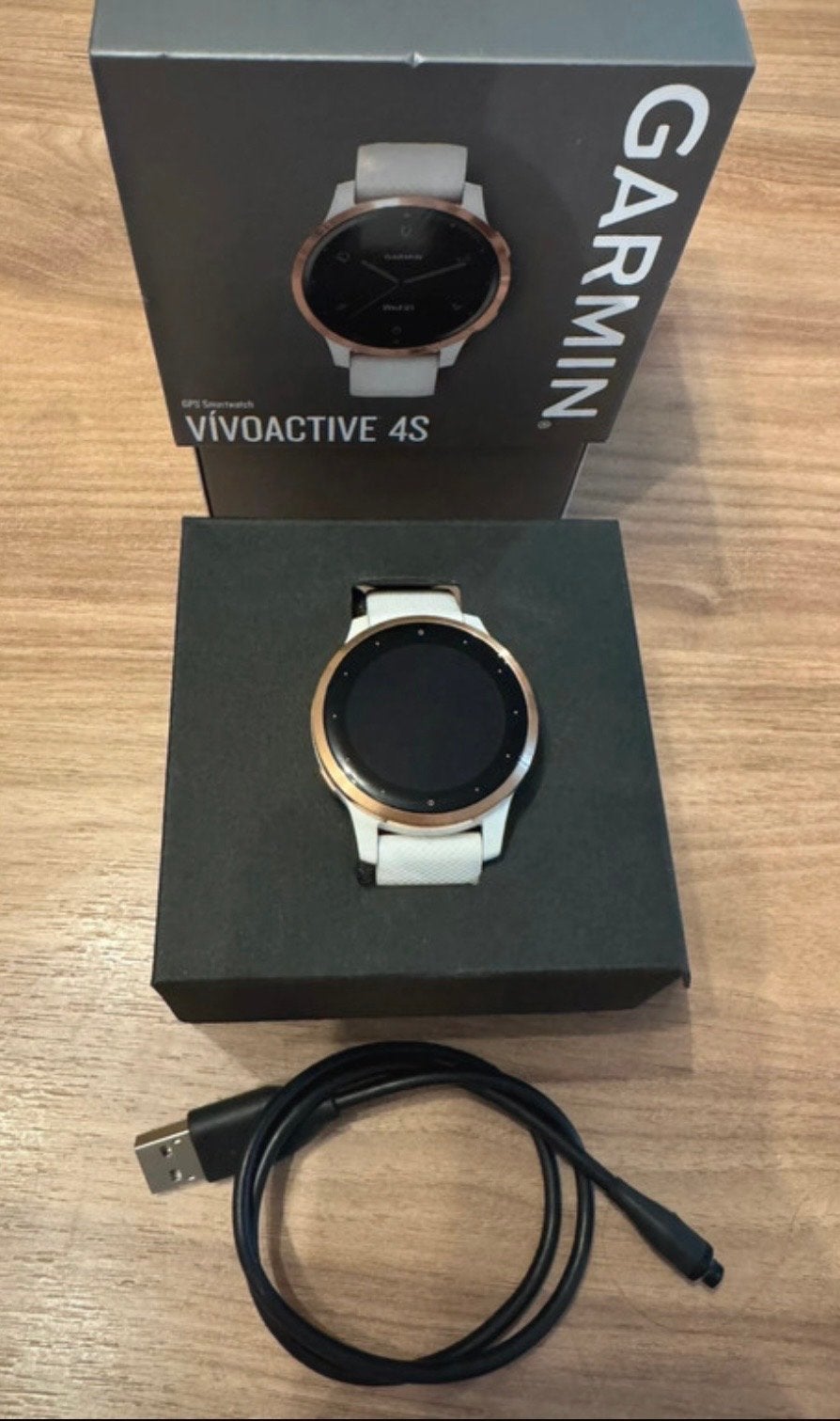 Garmin Vivoactive 4S GPS Smartwatch - Wit/Roségoud, Afstand, Wit, Ophalen of Verzenden, Zo goed als nieuw