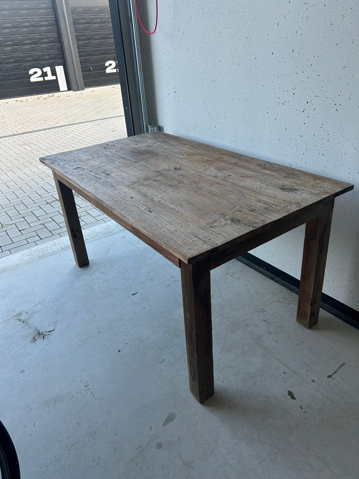 Maatwerk massief teakhouten tafel 160x90x80 cm, Gebruikt, Teakhout, 150 tot 200 cm, Vier personen