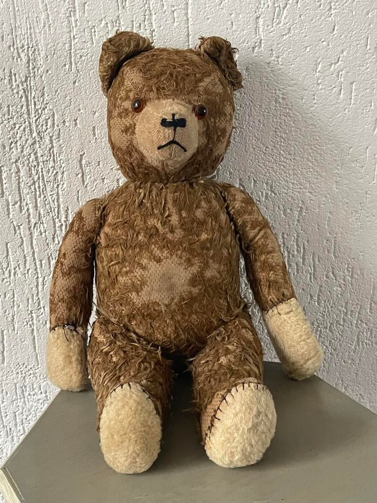 Antieke / Vintage stro gevulde teddybeer, Antiek en Kunst, Antiek | Speelgoed, Ophalen of Verzenden