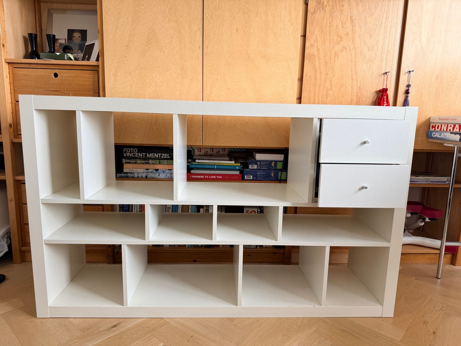 IKEA Expedit kast met onregelmatige vakken en lades, Ophalen, Overige materialen, Gebruikt, 100 tot 150 cm