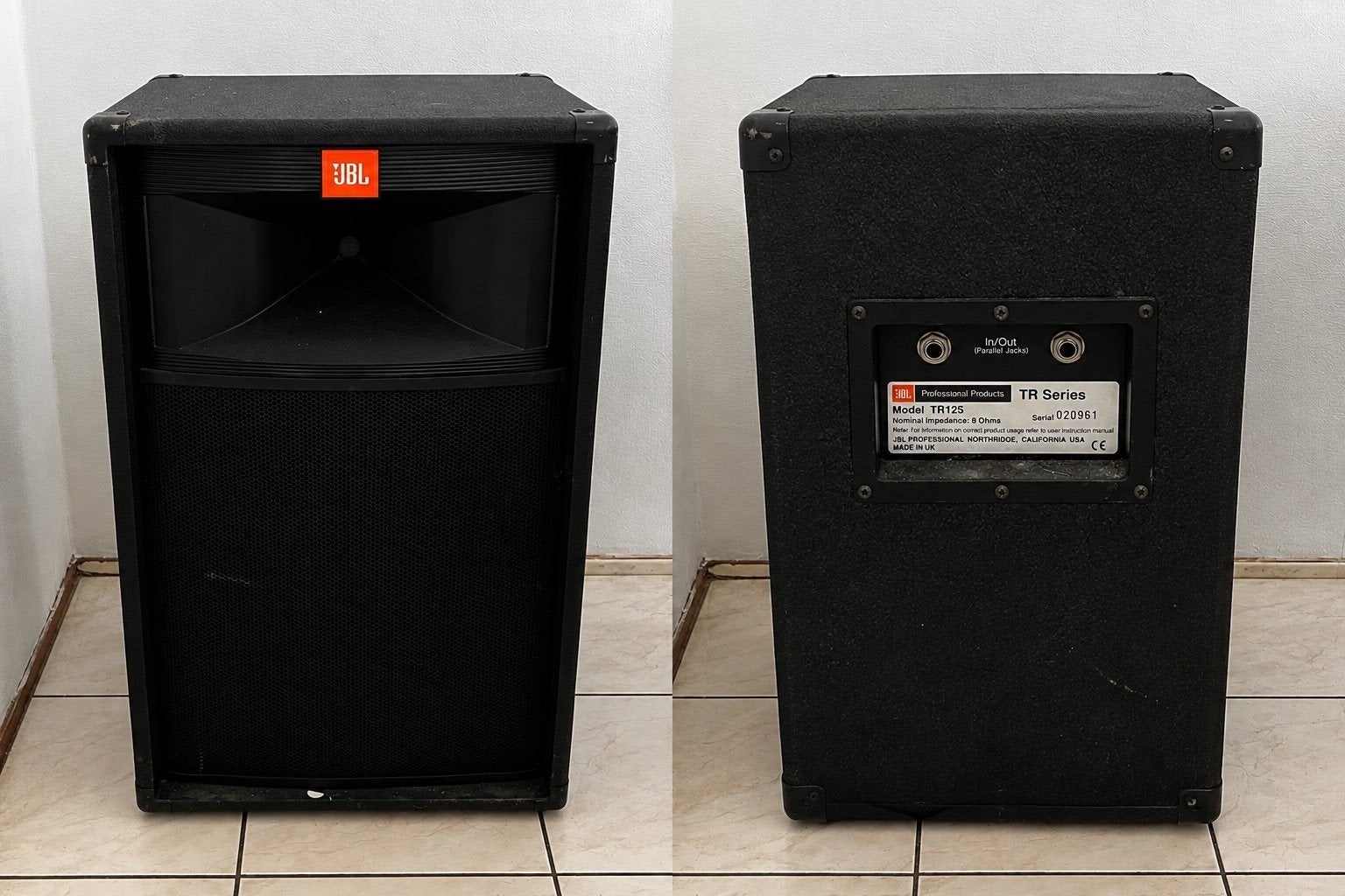 JBL TR125 Professionele Luidspreker set van 2, Vloerstaande luidspreker, Gebruikt, JBL, Ophalen