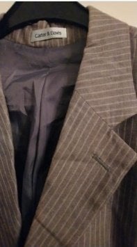 als nieuw CARTER & DAVIS 50% LINNEN Colbert beige grijs 54 L, Kleding | Heren, Verzenden, Zo goed als nieuw, Maat 52/54 (L), Beige