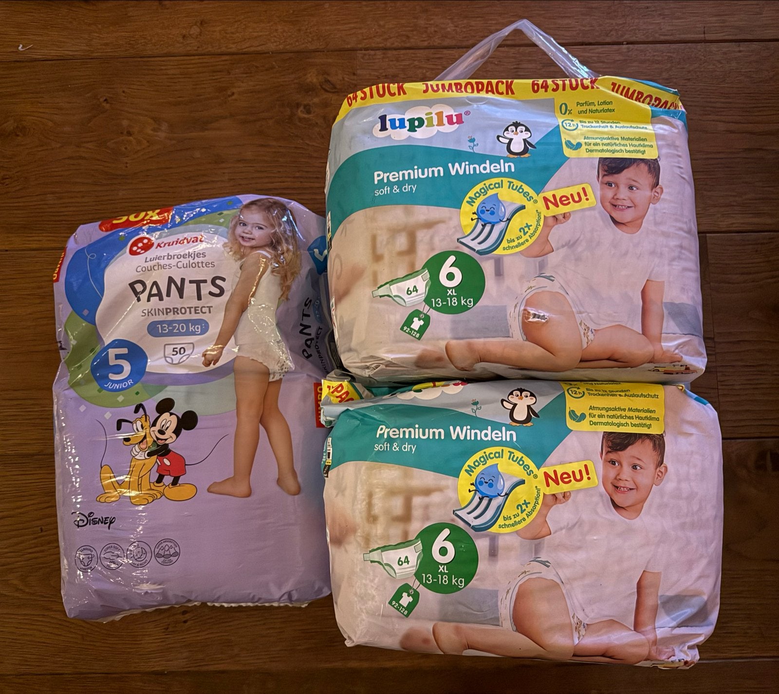 Luiers Kruidvat maat 5 en Lidl maat 6 - Totaal 135 luiers, Ophalen, Nieuw