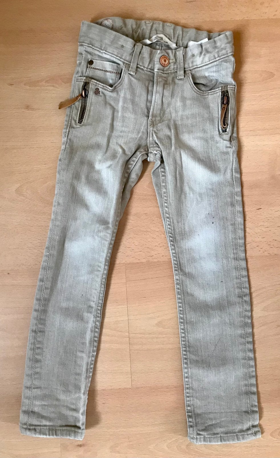 Beige skinny jeans – maat 110 – H&M spijkerbroek, Broek, Meisje, Ophalen of Verzenden, H&M.