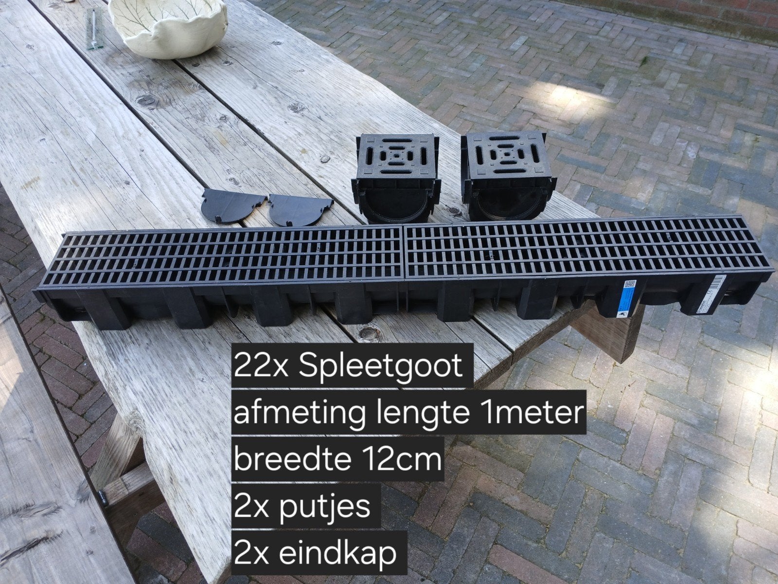 Hauraton TOP X lijngoot zwart Spleetgoot watergoot., Ophalen, Afvoer, Pvc, 6 meter of meer