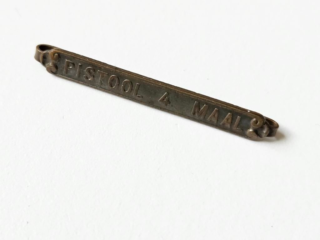 KNIL medaille onderscheiding schietprijsster gesp pistool 4x, Verzamelen, Militaria | Algemeen, Ophalen of Verzenden, Landmacht