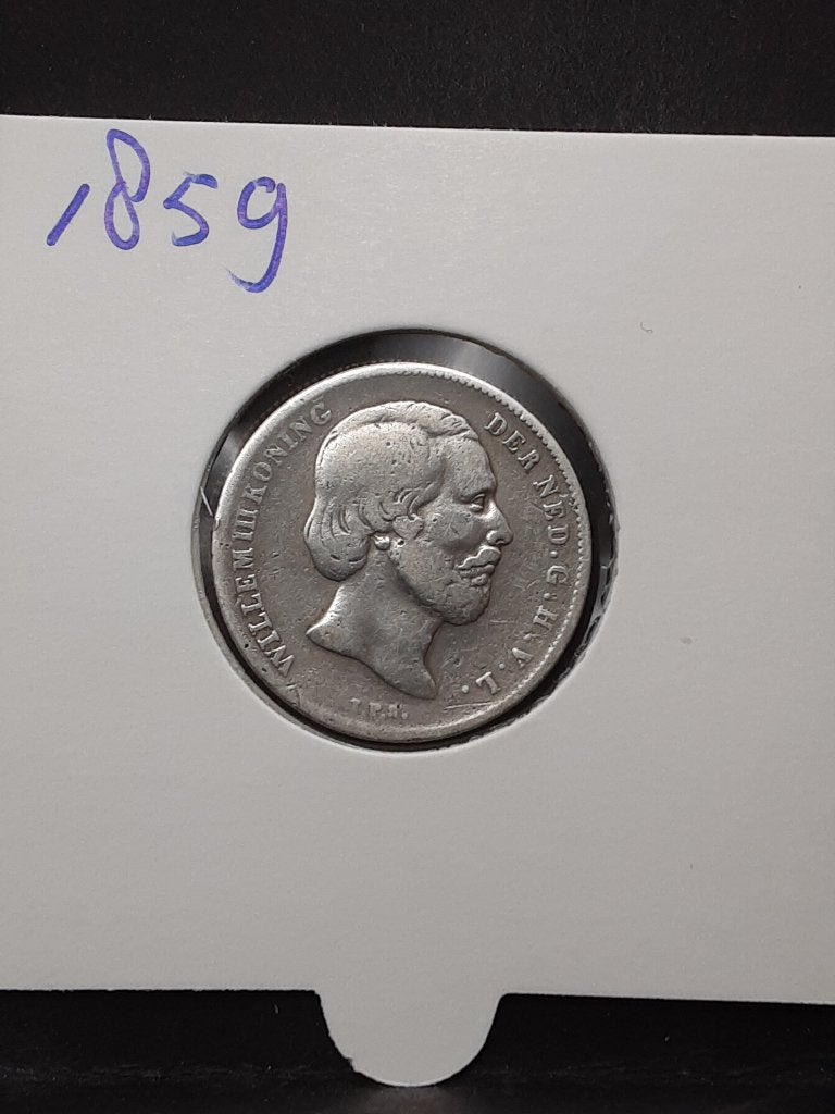 1/2 gulden 1859 Koning Willem III, ½ gulden, Koning Willem III, Verzenden, Zilver