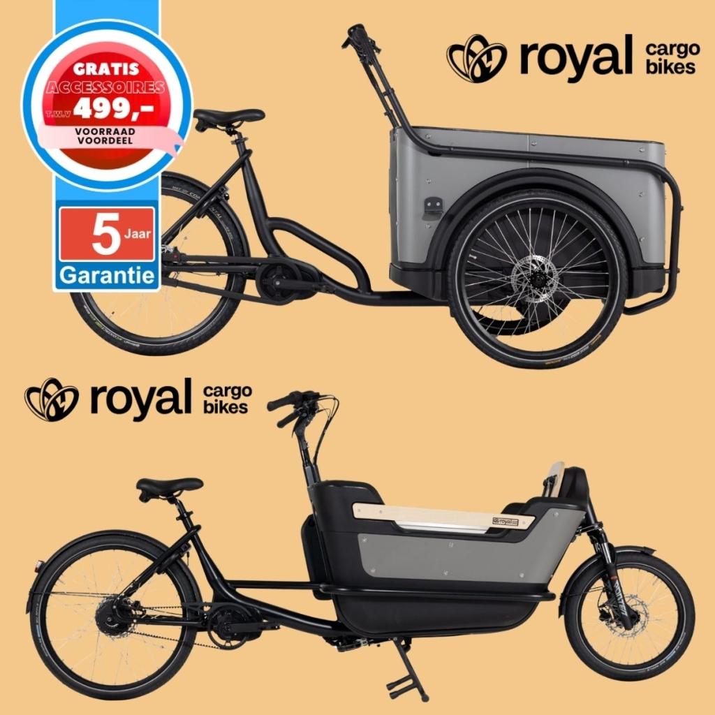 Royal Cargo Bike elektrische bakfiets Nederlandse bakfietsen, Fietsen en Brommers, Overige merken, 4 kinderen of meer, Huif, Nieuw