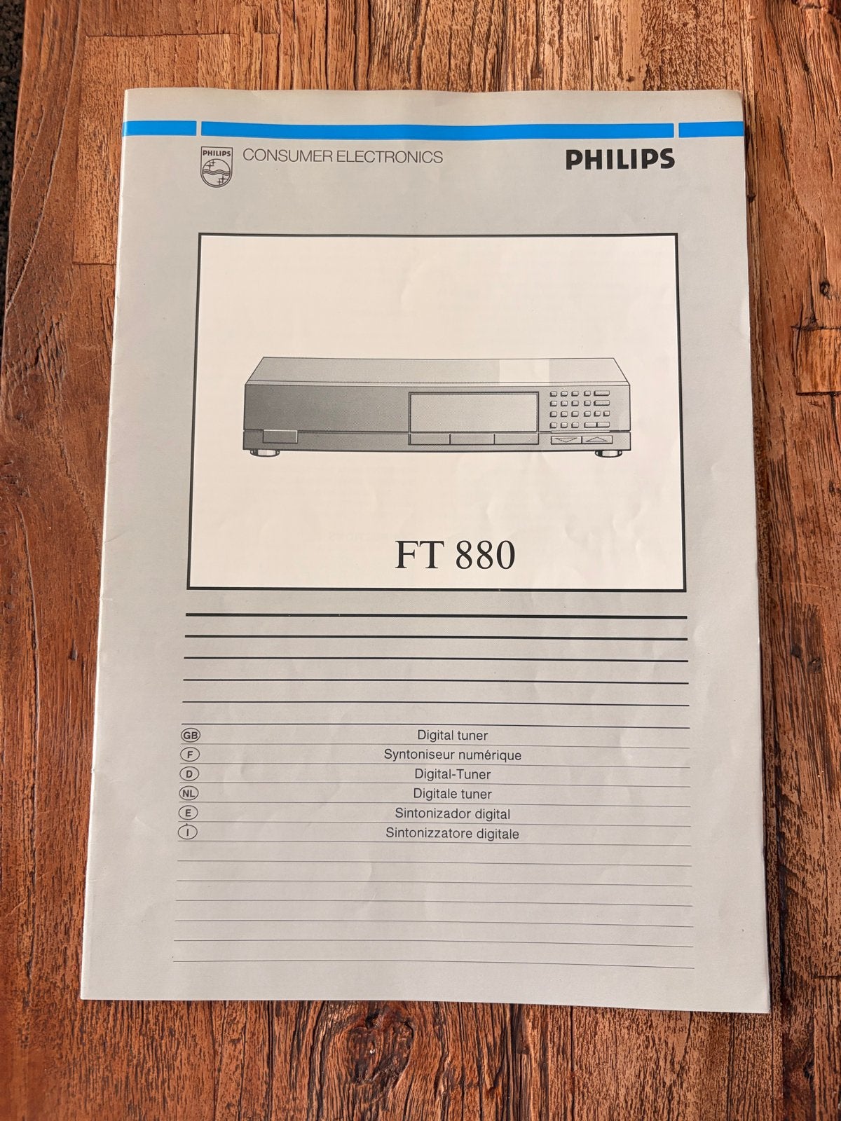 Philips FT 880 Digitale Tuner Handleiding, Ophalen of Verzenden, Gebruikt, Analoog