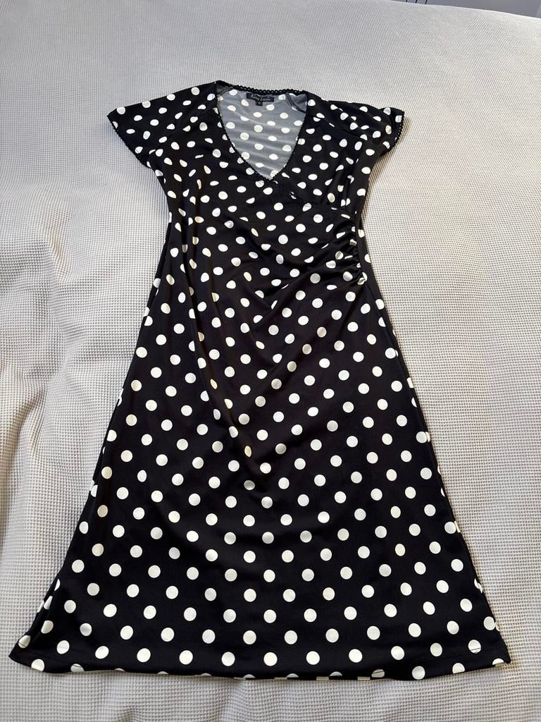 King Louie jurk polkadot maat S, Kleding | Dames, Jurken, Zwart, Ophalen of Verzenden, Maat 36 (S), Gedragen