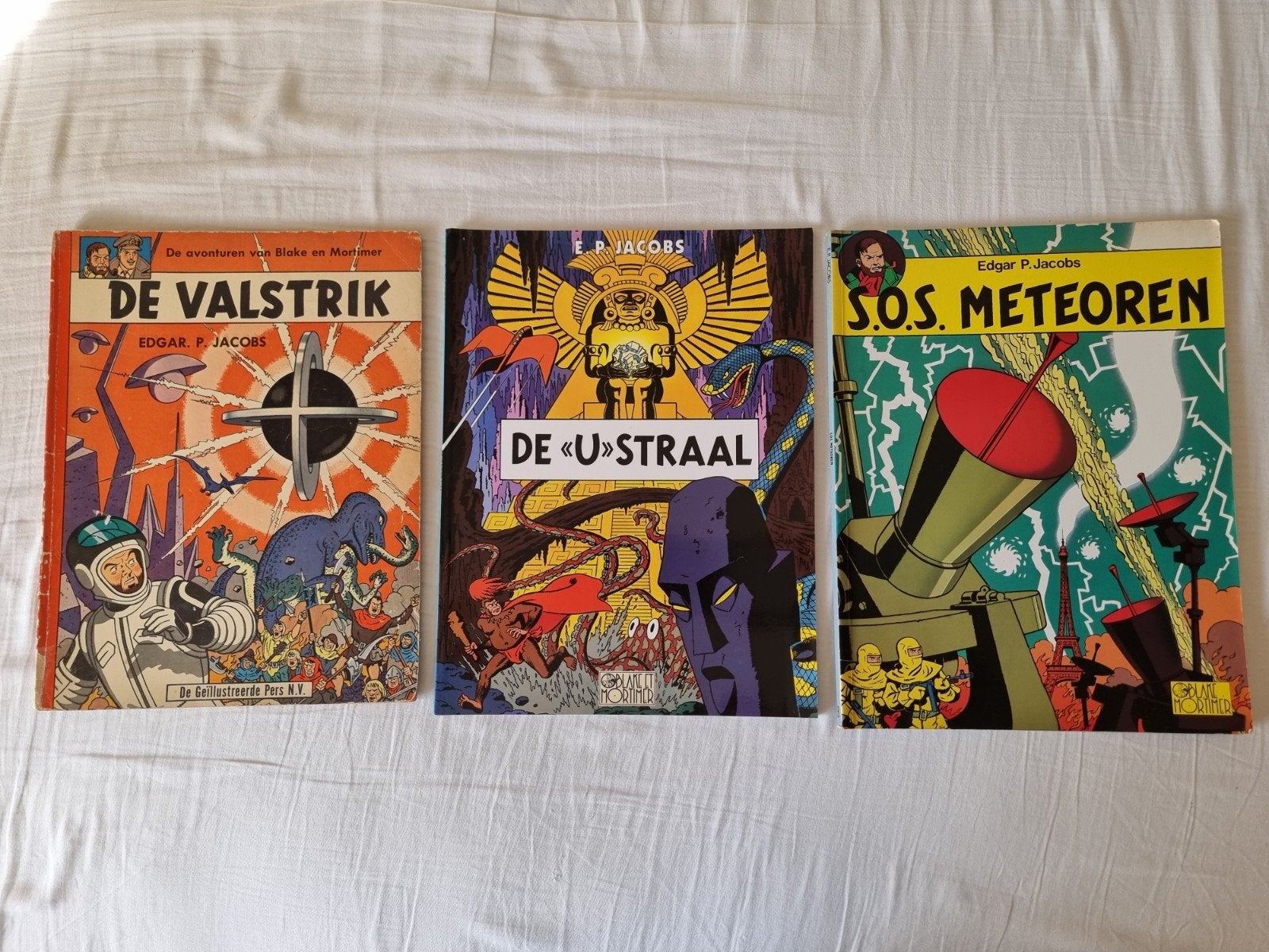 Blake & Mortimer 3 strip albums – De Valstrik 1962 – Jacobs, Meerdere stripboeken, Ophalen of Verzenden, Gelezen, Edgar P. Jacobs