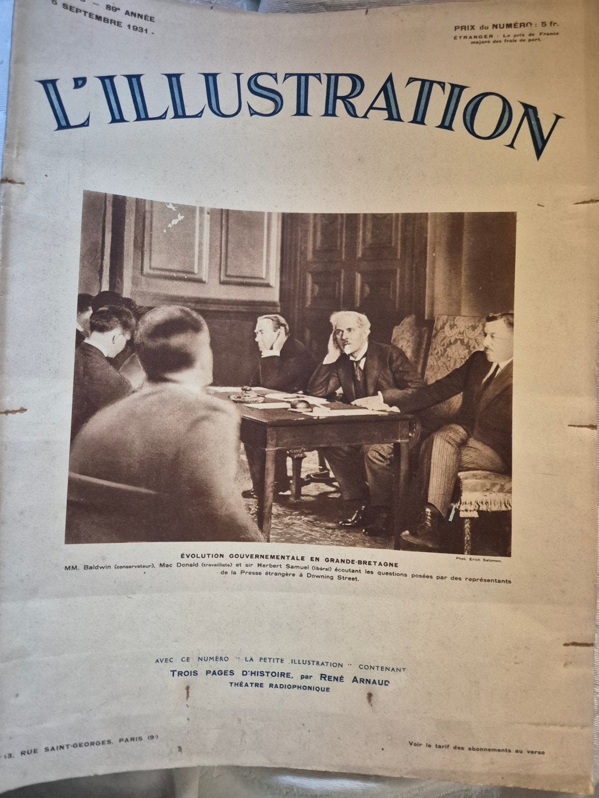 L'Illustration - Frans tijdschrift uit september 1931, Boeken, Ophalen of Verzenden, Gelezen, Overige typen