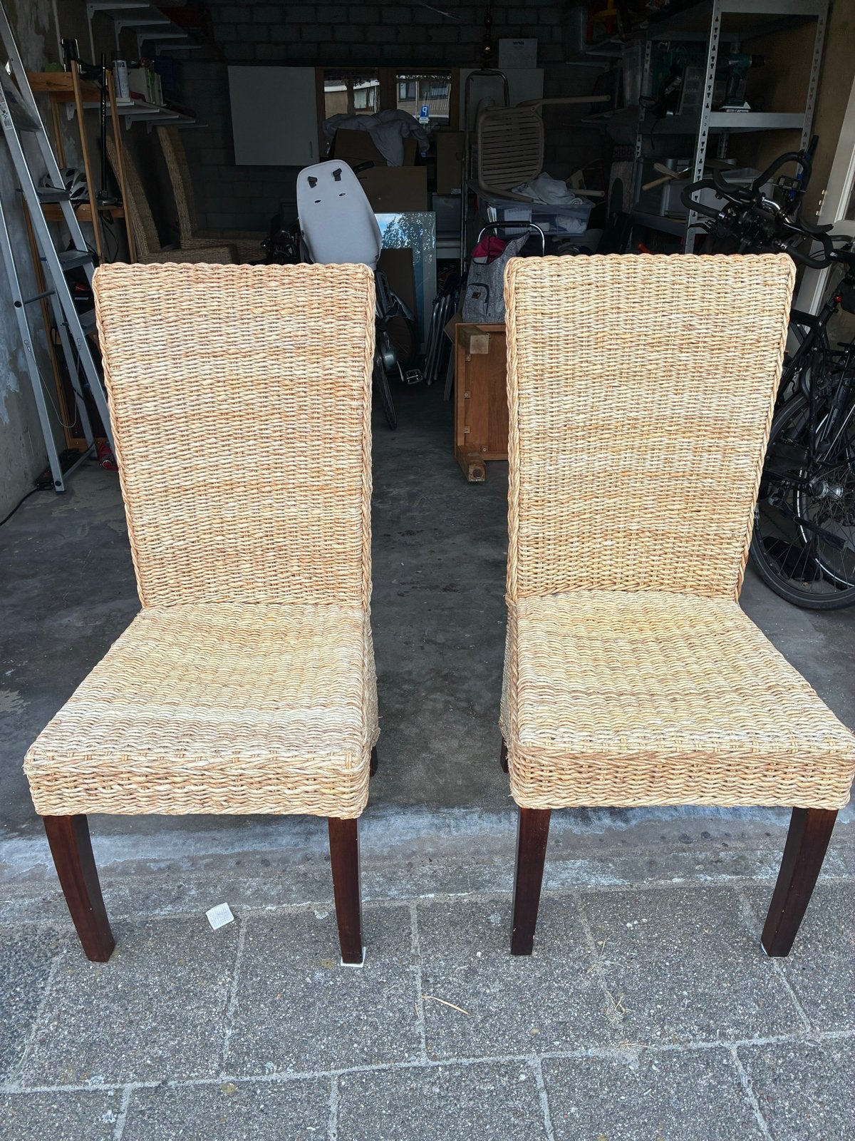 4 Mooie sterke stoelen van bananenblad, Ophalen, Overige materialen, Gebruikt, Wit