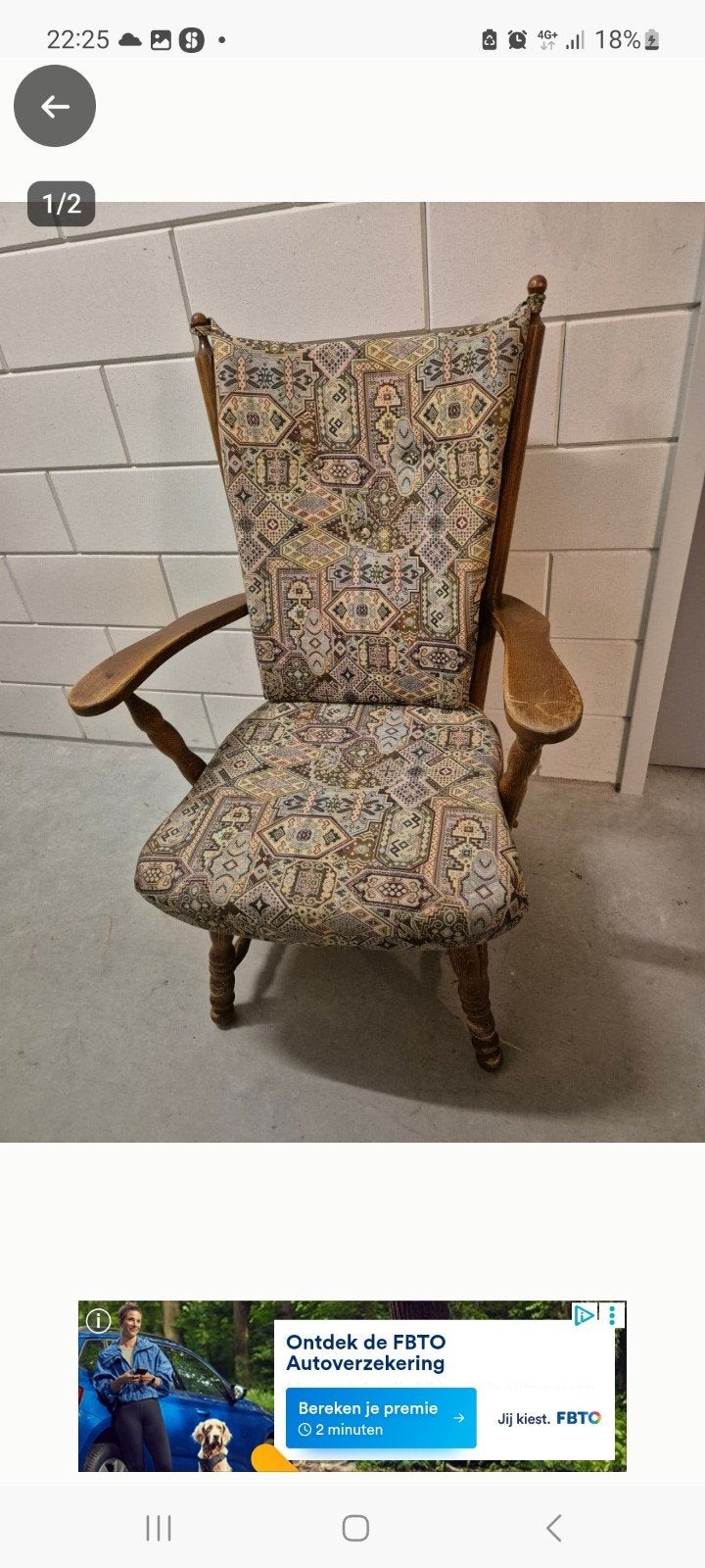 vintage rookstoel seniorenstoel, Ophalen