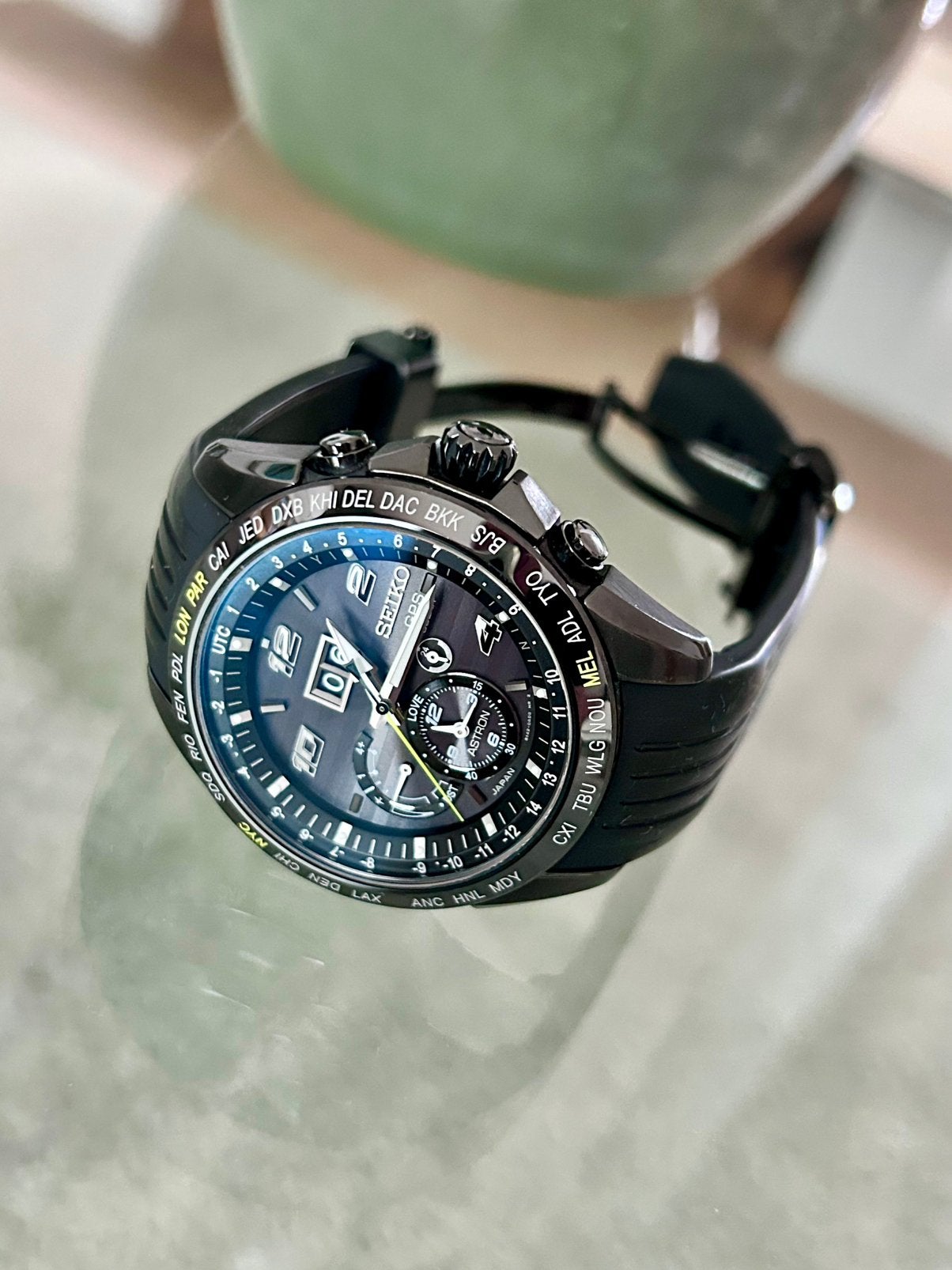 Seiko Astron SSE143J1 Djokovic Limited Edition, Seiko, Gebruikt, Staal, Polshorloge