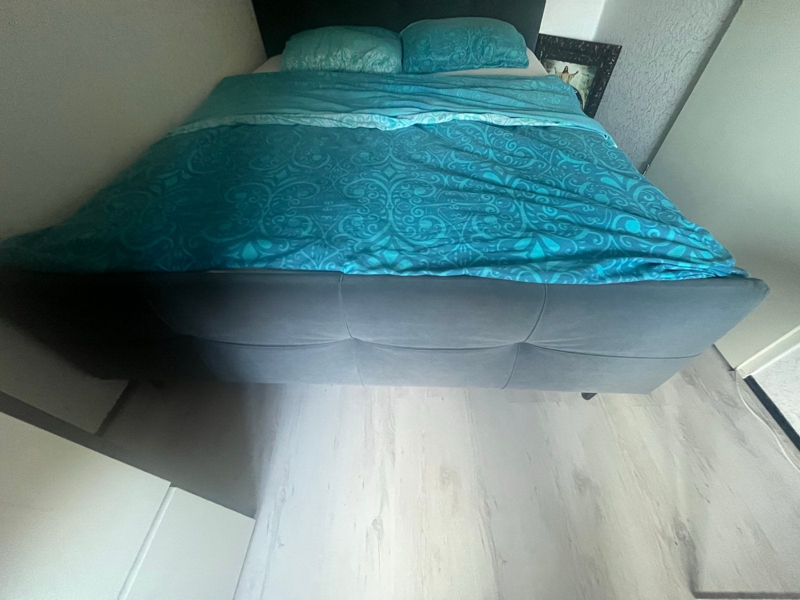 Compleet bed met kussens en deken, Ophalen, Gebruikt, Tweepersoons, 140 cm