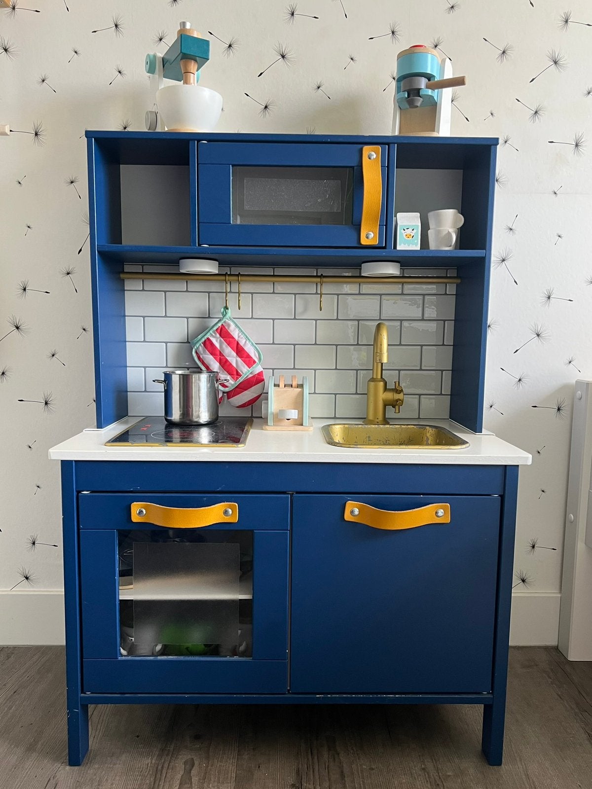 Ikea speelkeuken Duktig, donkerblauw met accessoires, Ophalen, Speelkeuken
