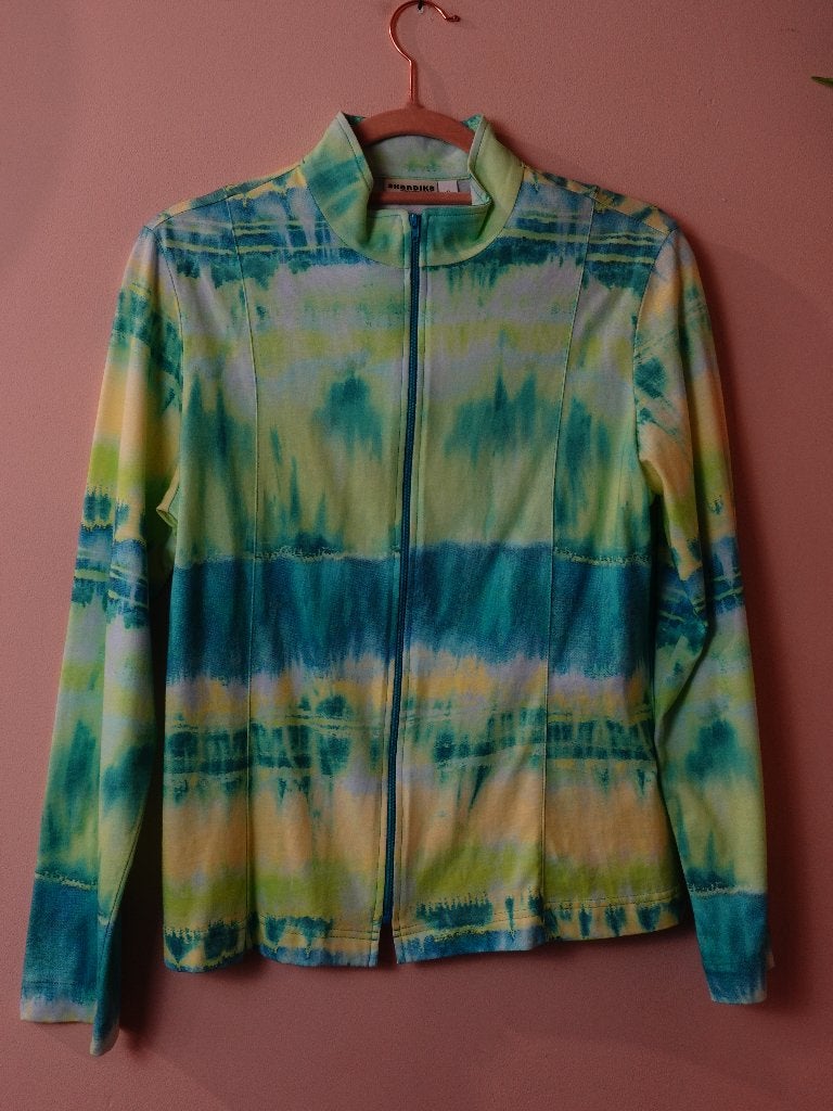 Skandika Abstract Print Sportjack Groen Blauw Maat S, Blauw, Skandika, Ophalen of Verzenden, Zo goed als nieuw