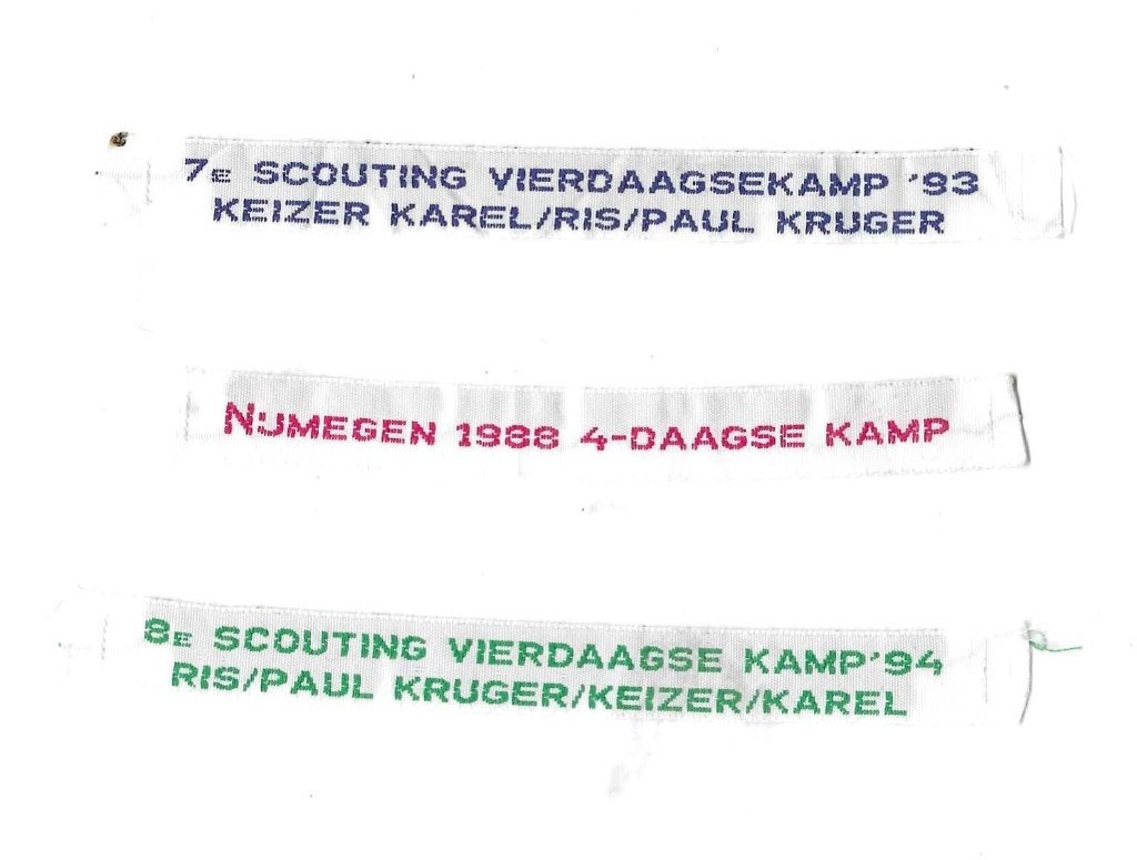 3x badge Vierdaagse Scouting, Ophalen of Verzenden, Overige soorten, Nederland, Embleem of Badge