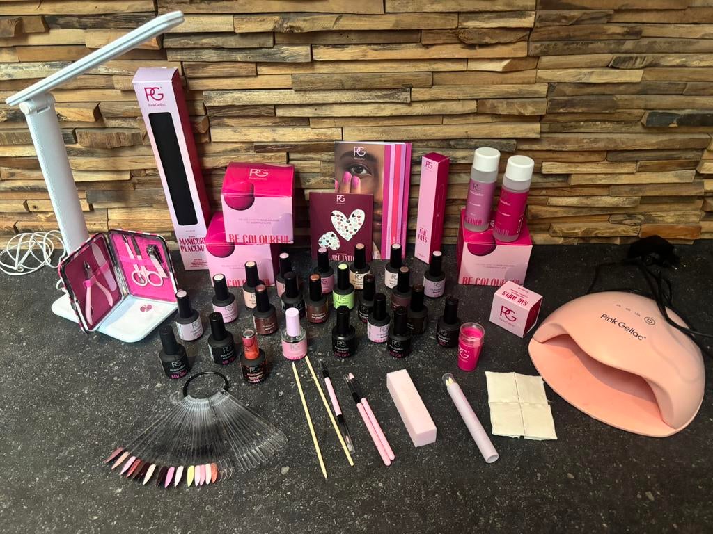 Gel polish set pink gellac, Ophalen, Zo goed als nieuw, Overige kleuren, Handen en Nagels