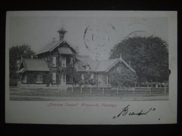 Ansichtkaart Wouwse Plantage. Pension Goense. 1902, Verzamelen, Ophalen of Verzenden, Voor 1920, Gelopen, Noord-Brabant