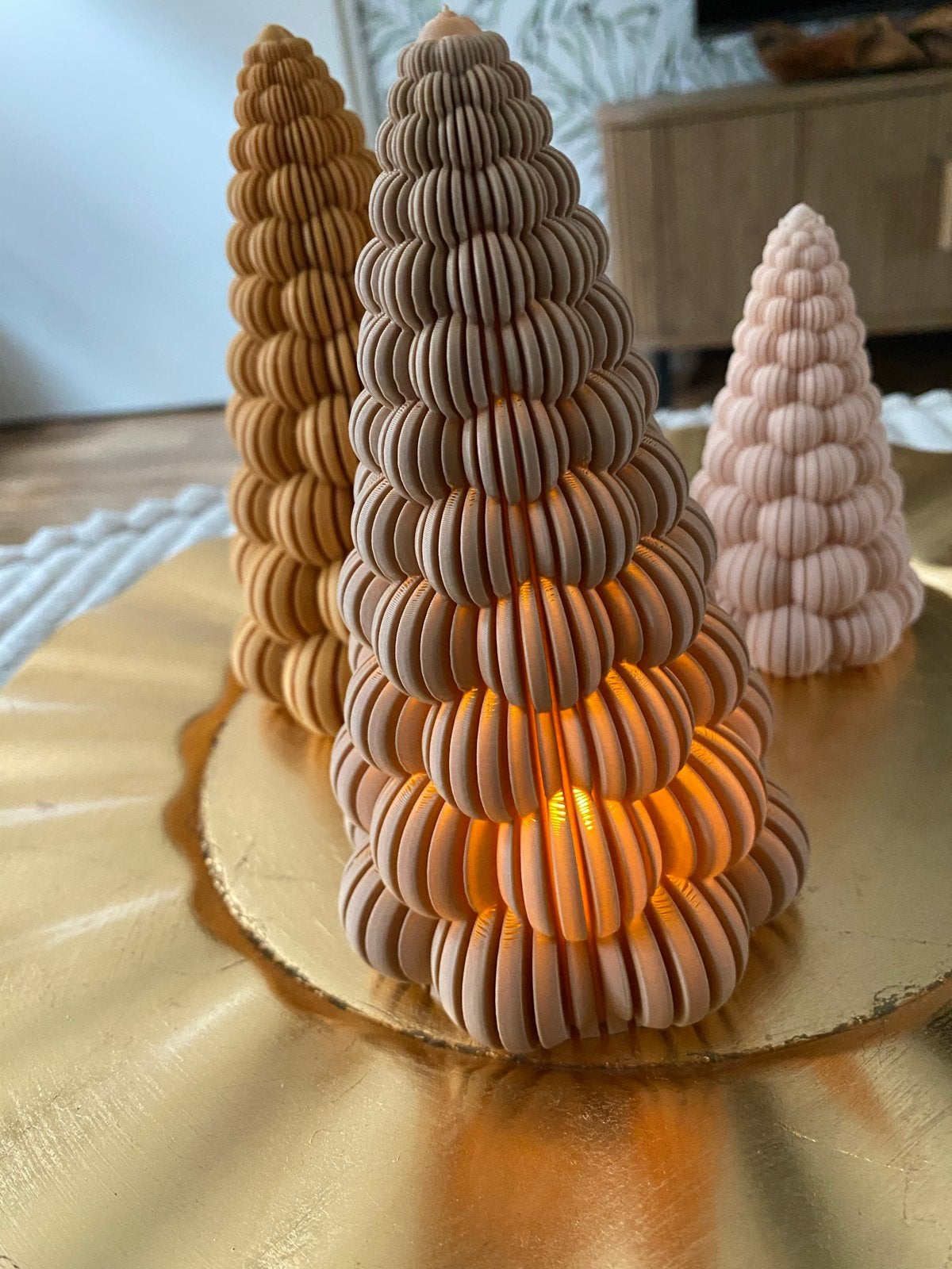 Set van 3 decoratieve kerstbomen,diverse kleuren, Huis en Inrichting, Kunststof, Meerkleurig, Overige merken, Overige typen