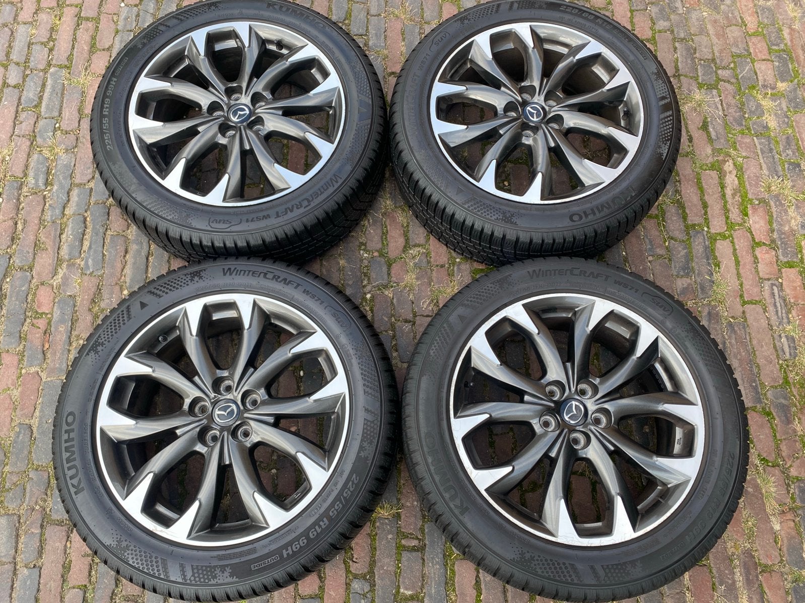 19” Mazda Cx5 velgen + ALS NIEUWE 225/55 R19 Winterbanden, 19 inch, Banden en Velgen, 225 mm, Winterbanden