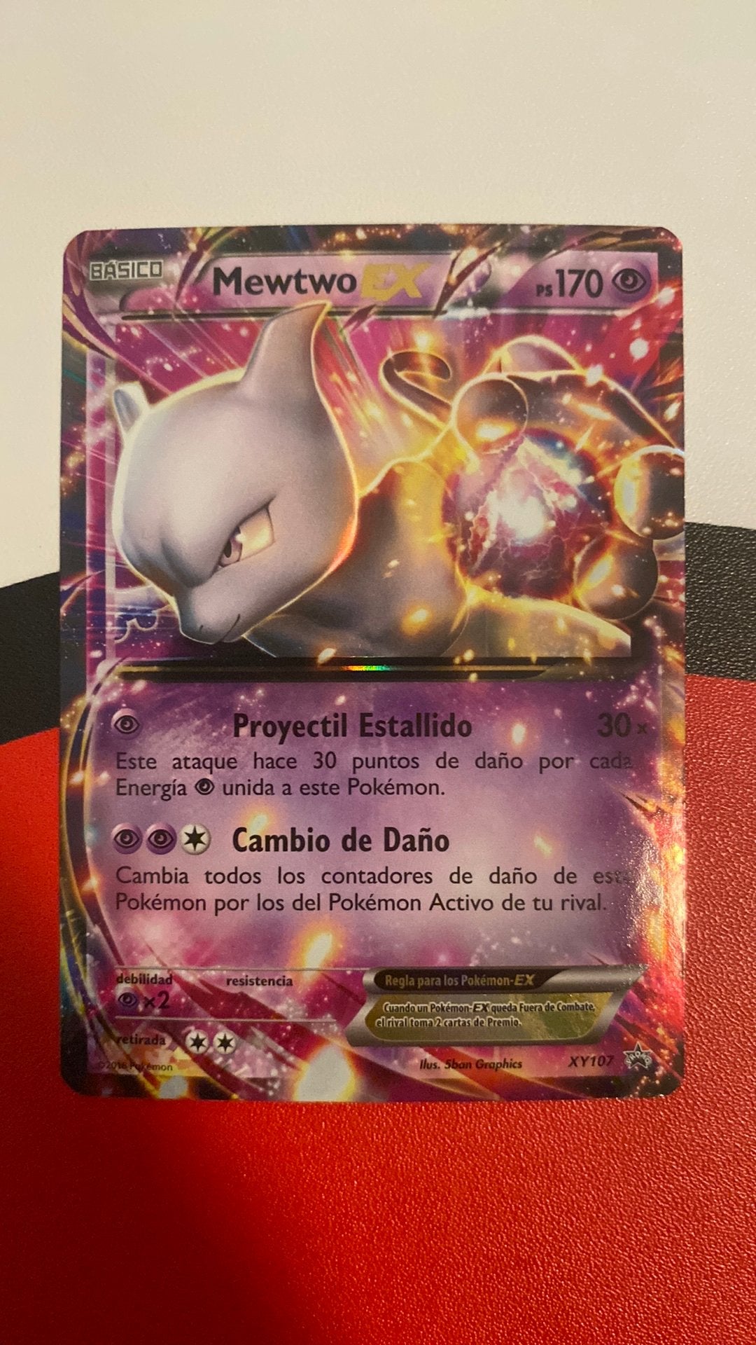 Mewtwo ex XY107, Ophalen of Verzenden, Zo goed als nieuw
