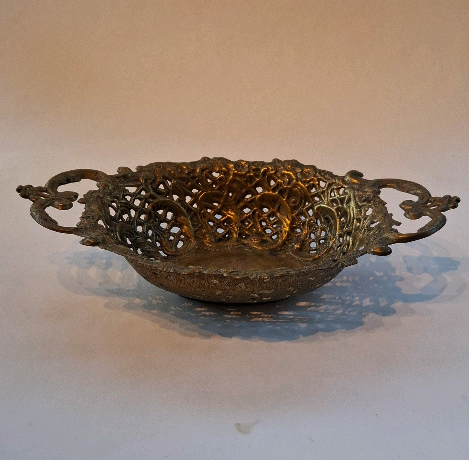 Vintage Rococo Messing Filigraanmand, Ophalen of Verzenden