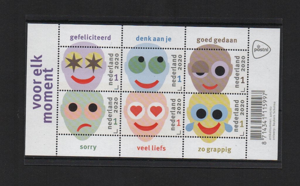 NVPH 3847 Postfris Voor elk moment 2020, Postzegels en Munten, Postzegels | Nederland, Ophalen of Verzenden, Na 1940, Postfris