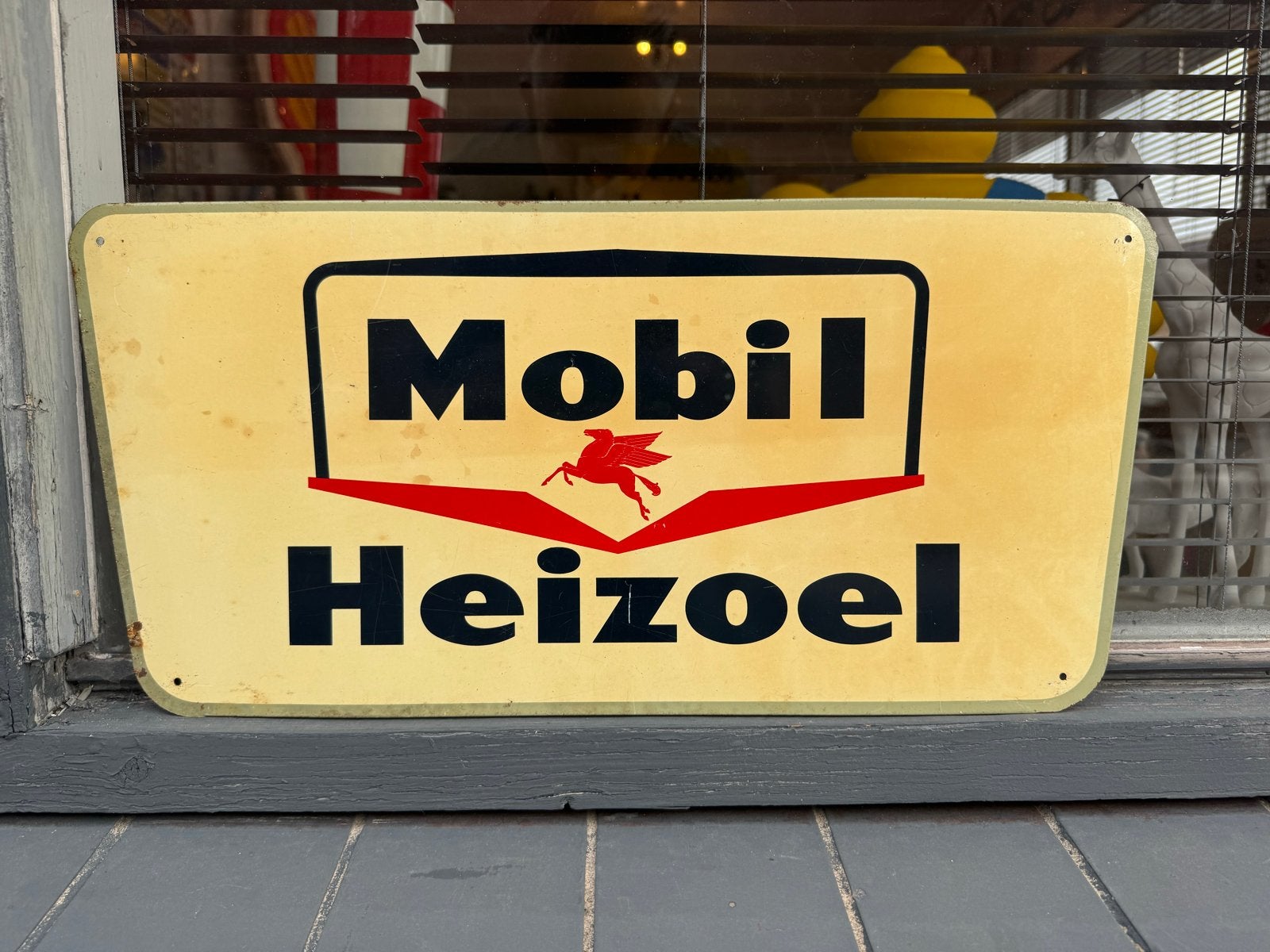 Vintage Mobil Garage Reclamebord, Reclamebord, Gebruikt, ., Ophalen of Verzenden