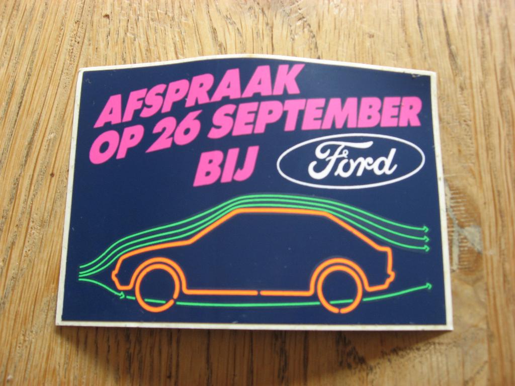Ford 26 September Escort Voorstelling Vintage Sticker, Ophalen, Nieuw, Auto of Motor