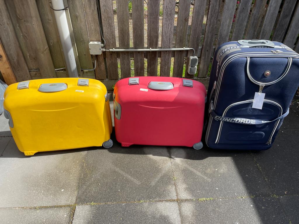 Set van 3 koffers: 2 hardcase, 1 zachte Concorde, Sieraden, Tassen en Uiterlijk, Koffers, Gebruikt, 50 tot 60 cm, Hard kunststof