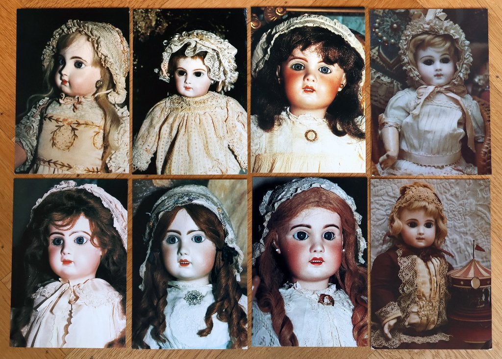 8 ansichtkaarten van antieke poppen., Verzamelen, Ophalen of Verzenden, Zo goed als nieuw, Overige typen