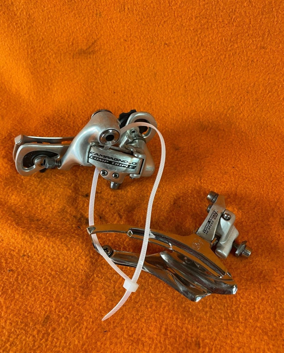 Campagnolo Comp Triple 10 Speed Derailleur Set, Gebruikt, Verzenden, Derailleur of Ketting, Aluminium