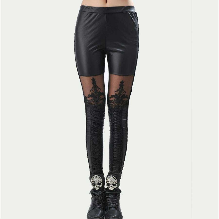 Dames gothic legging leer look (sexy latex broek zwart pvc), Kleding | Dames, Verzenden, Nieuw, Zwart, Lang