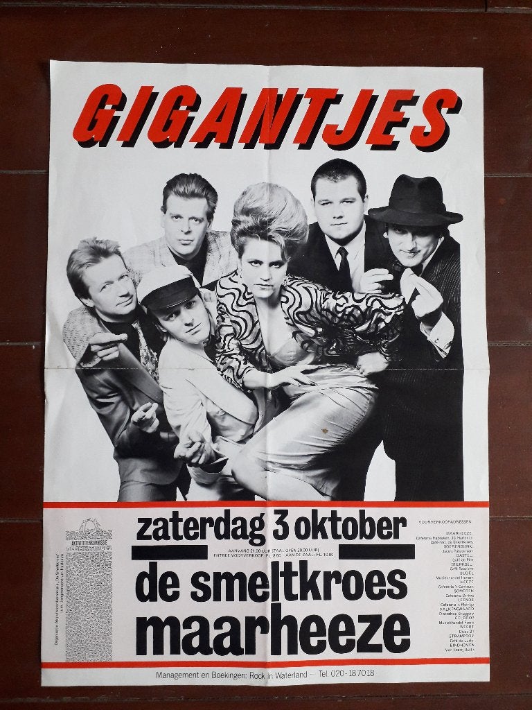 Gigantjes  Poster 1985, Ophalen of Verzenden, A1 t/m A3, Muziek, Rechthoekig Staand